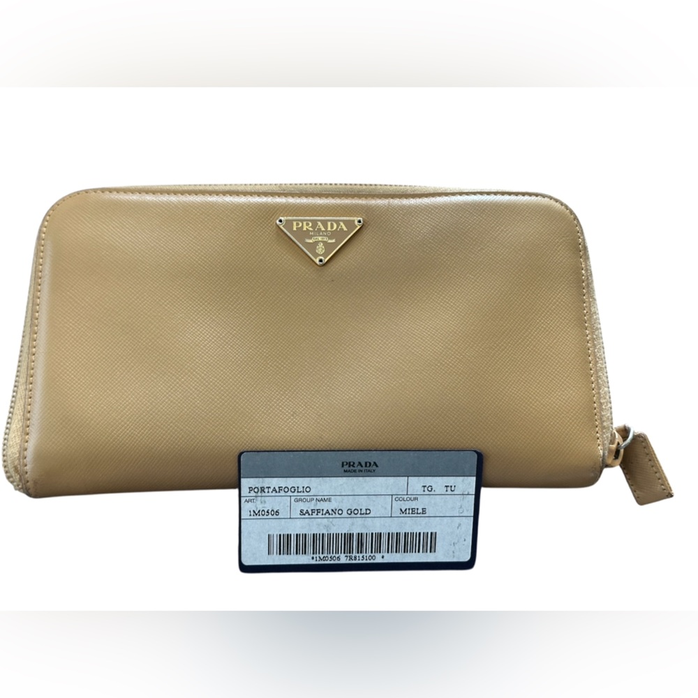 Prada Gold Wallet with Authentication card